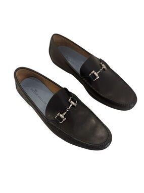 Mismatched Peter Millar Crown Bit Loafers - L: 10.5M / R: 9.5M - Black Leather